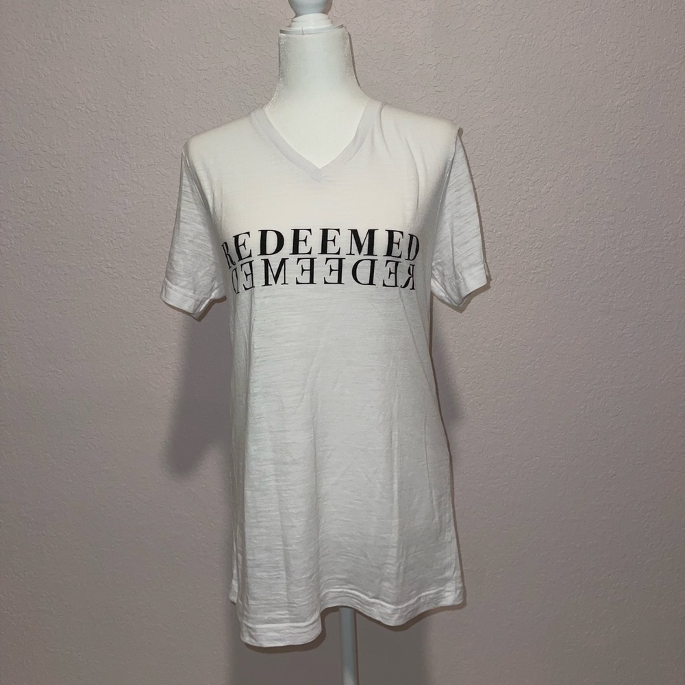 Redeemed v neck t-shirt